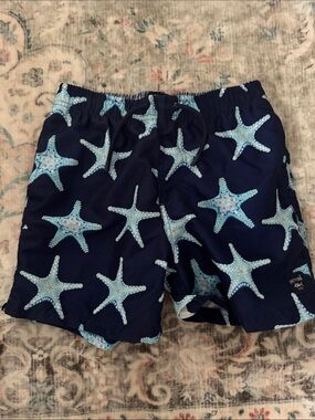 Spicy Tuna Kids Navy Blue Starfish One-Piece Swimsuit